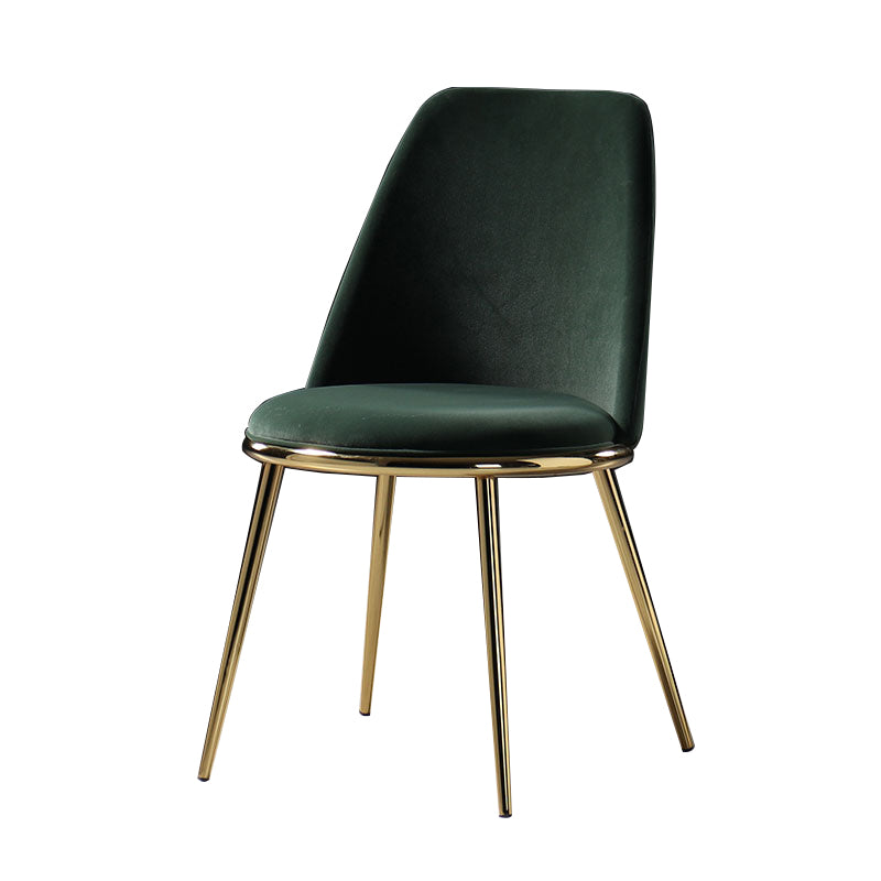 Glam Style Side Chair Parsons Indoor Dining Chair with Gold Legs