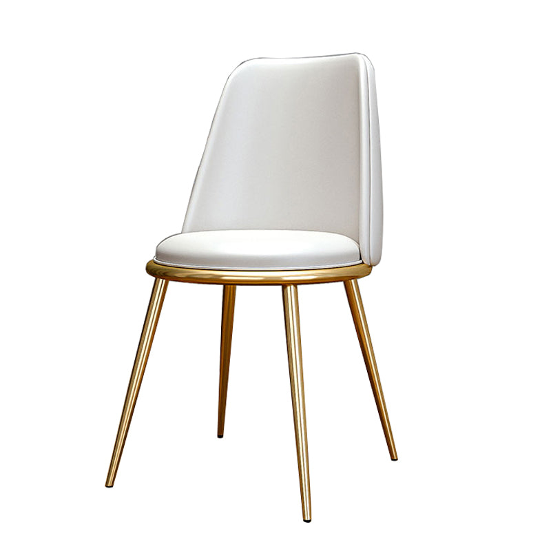 Glam Style Side Chair Parsons Indoor Dining Chair with Gold Legs