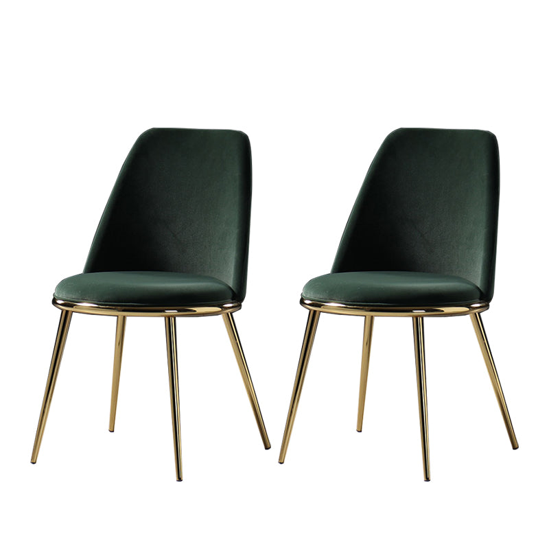 Glam Style Side Chair Parsons Indoor Dining Chair with Gold Legs