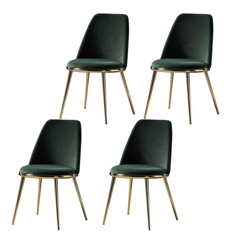 Glam Style Side Chair Parsons Indoor Dining Chair with Gold Legs