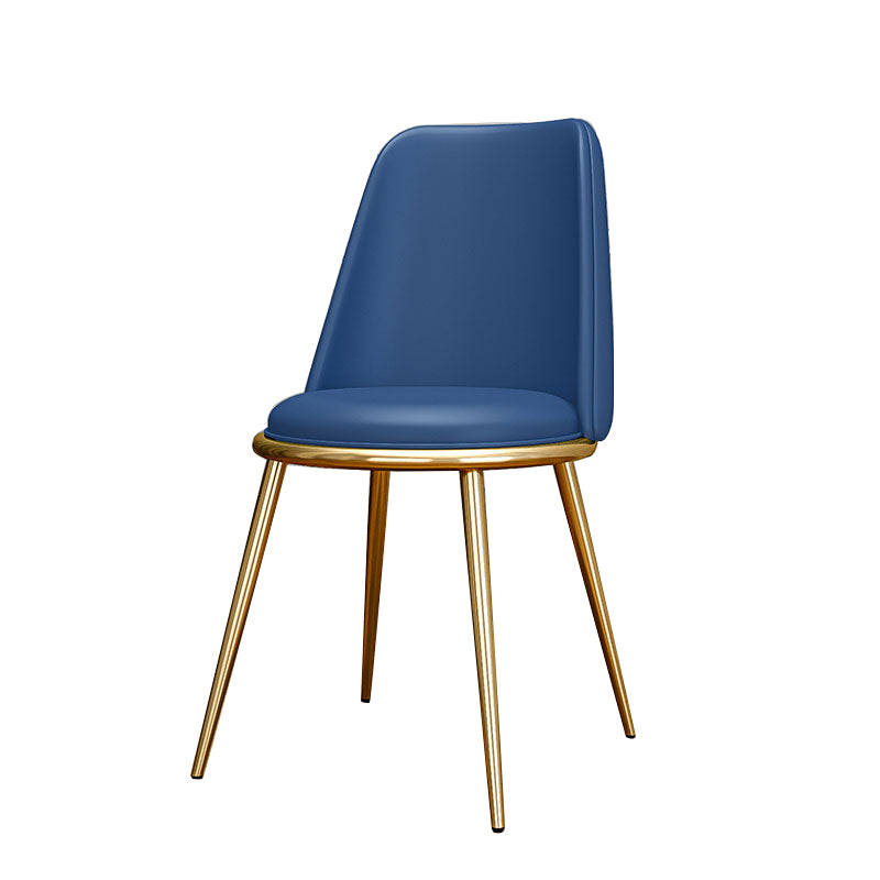 Glam Style Side Chair Parsons Indoor Dining Chair with Gold Legs