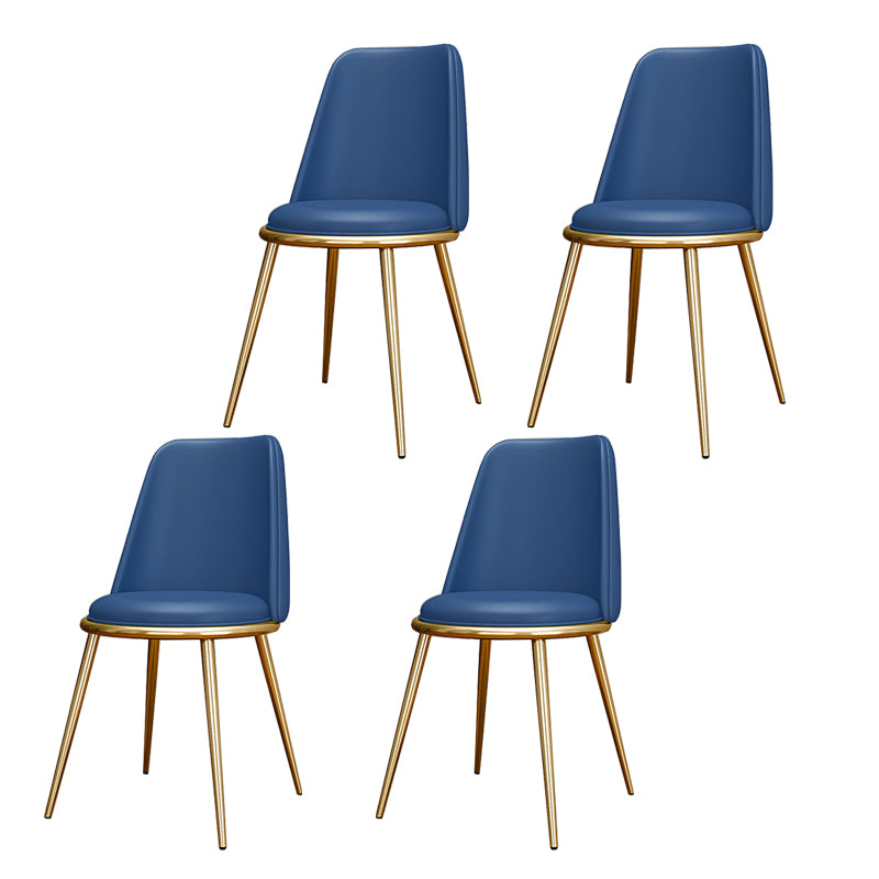 Glam Style Side Chair Parsons Indoor Dining Chair with Gold Legs