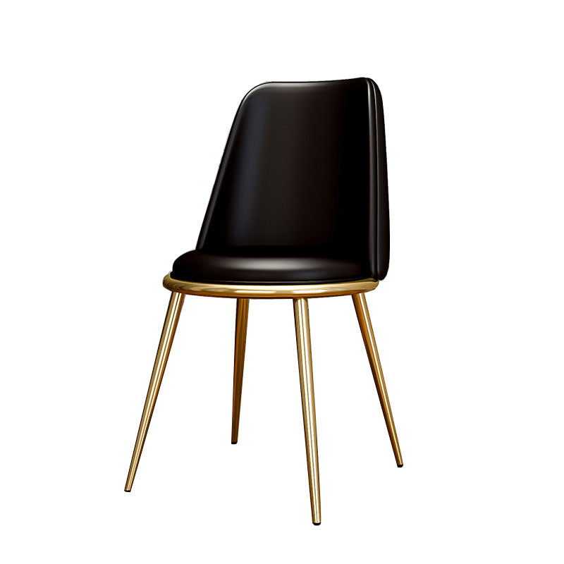 Glam Style Side Chair Parsons Indoor Dining Chair with Gold Legs