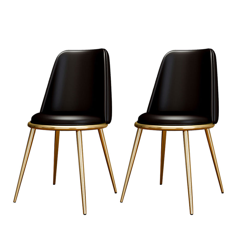 Glam Style Side Chair Parsons Indoor Dining Chair with Gold Legs