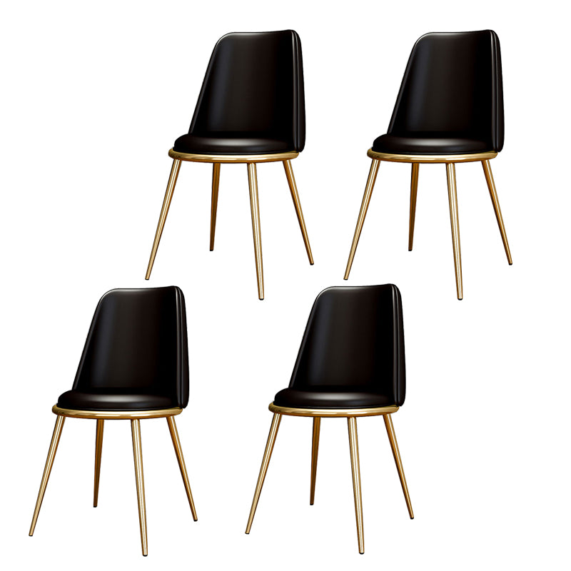 Glam Style Side Chair Parsons Indoor Dining Chair with Gold Legs