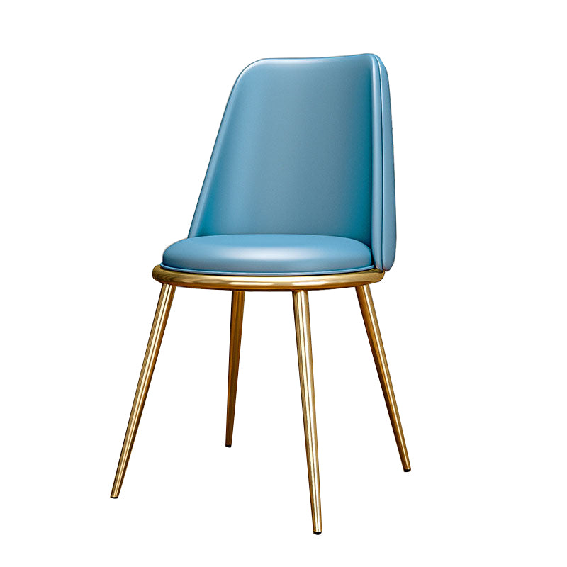 Glam Style Side Chair Parsons Indoor Dining Chair with Gold Legs