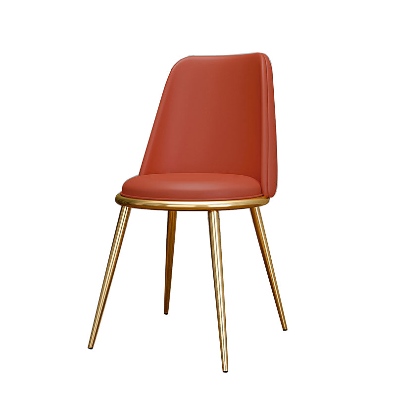 Glam Style Side Chair Parsons Indoor Dining Chair with Gold Legs