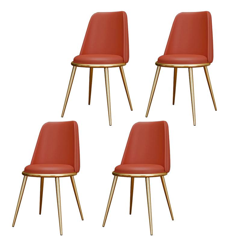 Glam Style Side Chair Parsons Indoor Dining Chair with Gold Legs