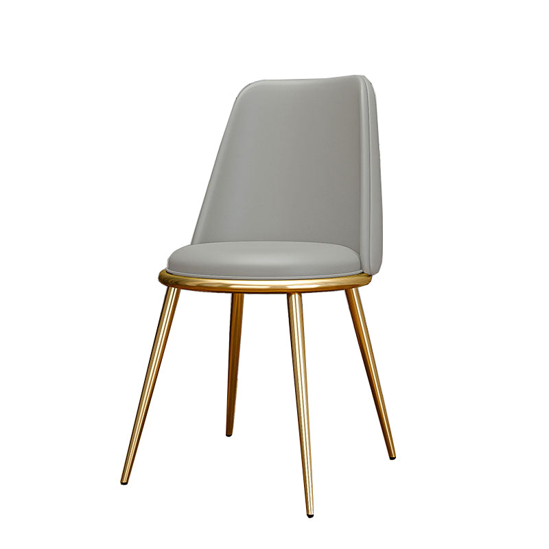 Glam Style Side Chair Parsons Indoor Dining Chair with Gold Legs