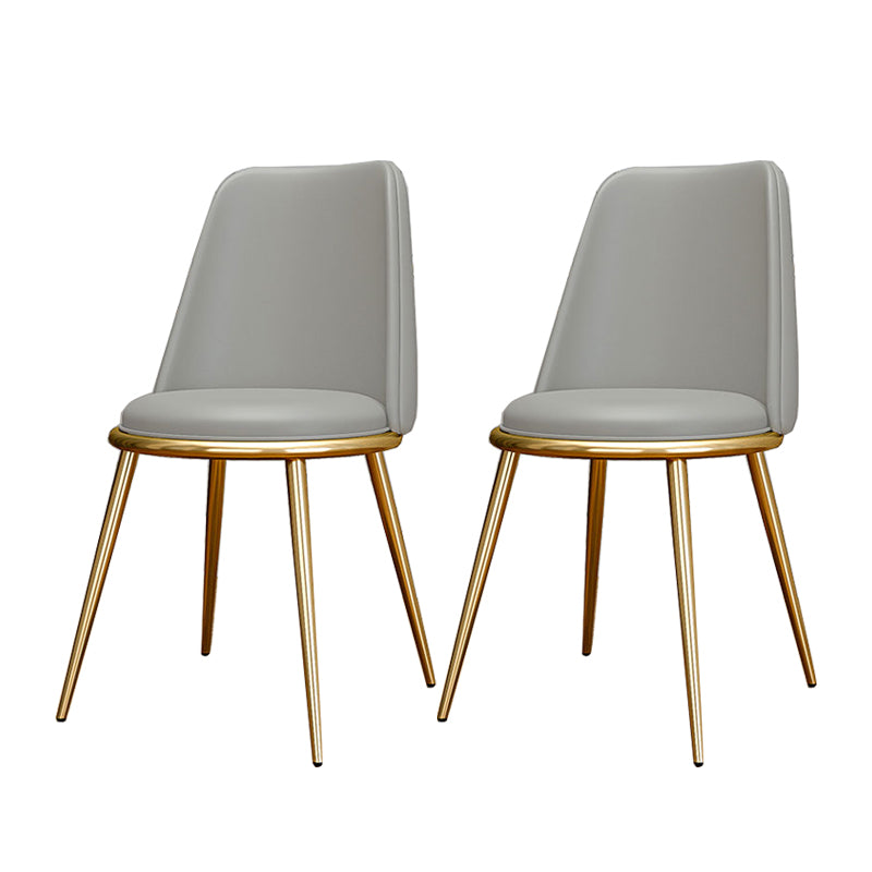 Glam Style Side Chair Parsons Indoor Dining Chair with Gold Legs