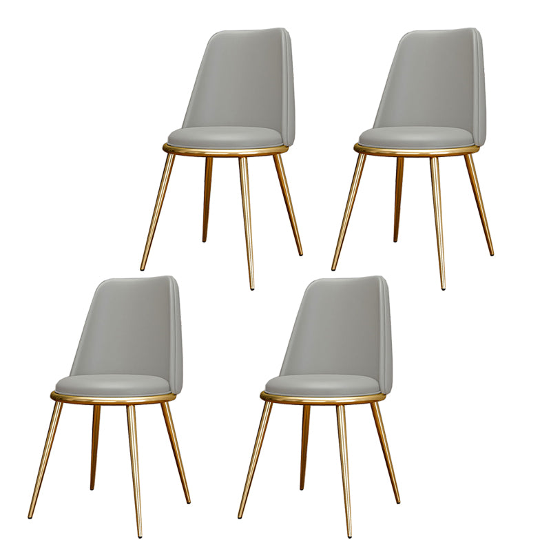 Glam Style Side Chair Parsons Indoor Dining Chair with Gold Legs