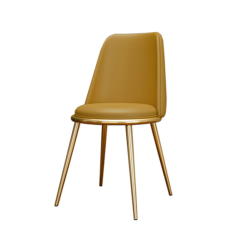 Glam Style Side Chair Parsons Indoor Dining Chair with Gold Legs