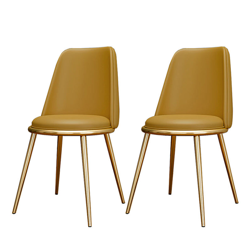 Glam Style Side Chair Parsons Indoor Dining Chair with Gold Legs