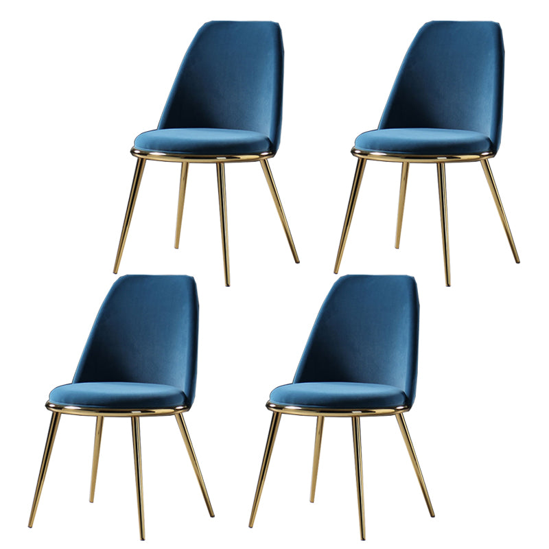 Glam Style Side Chair Parsons Indoor Dining Chair with Gold Legs