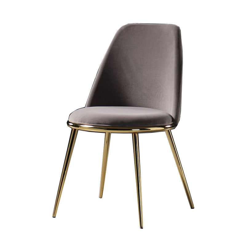 Glam Style Side Chair Parsons Indoor Dining Chair with Gold Legs