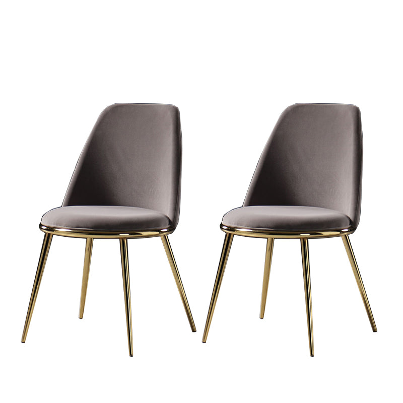 Glam Style Side Chair Parsons Indoor Dining Chair with Gold Legs