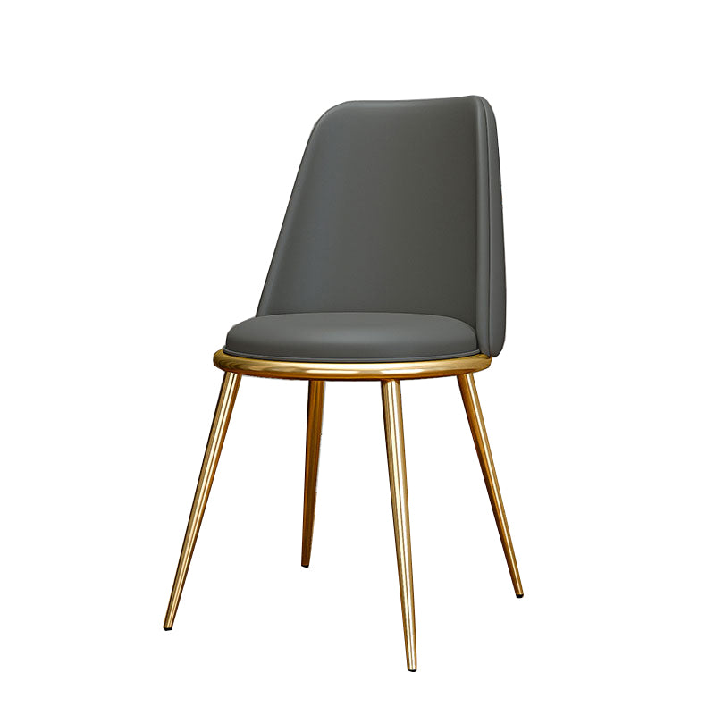 Glam Style Side Chair Parsons Indoor Dining Chair with Gold Legs