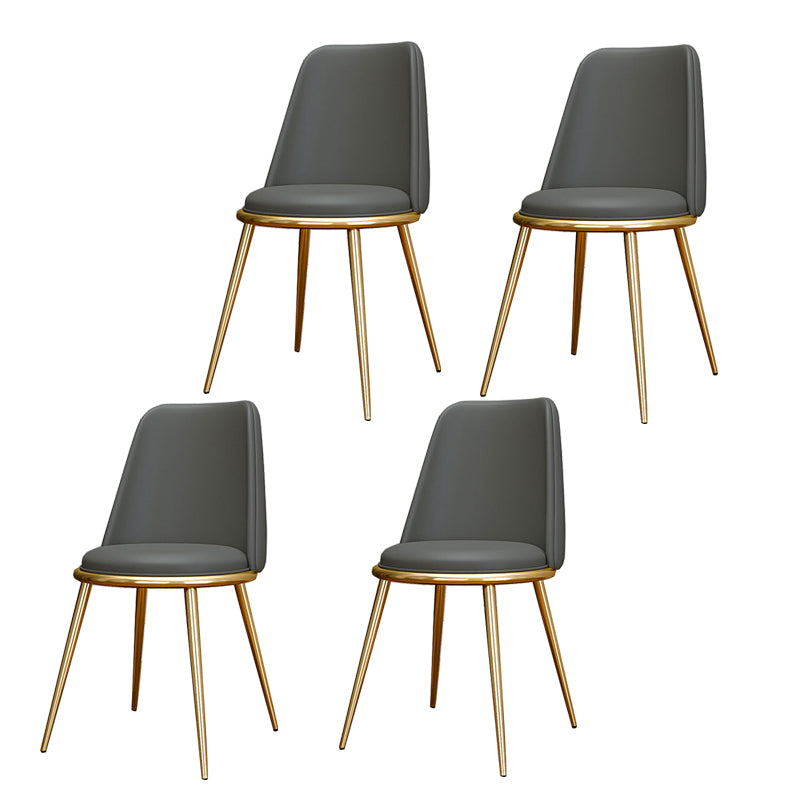 Glam Style Side Chair Parsons Indoor Dining Chair with Gold Legs