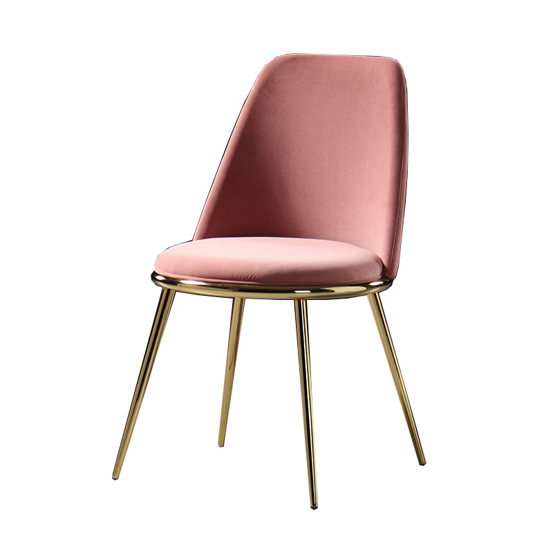 Glam Style Side Chair Parsons Indoor Dining Chair with Gold Legs