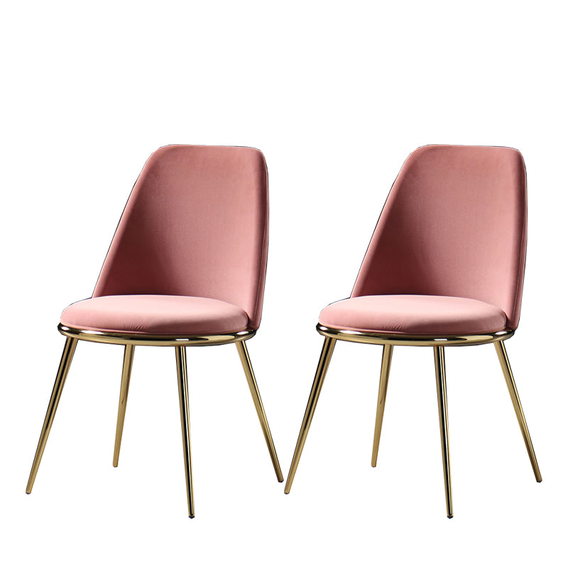 Glam Style Side Chair Parsons Indoor Dining Chair with Gold Legs