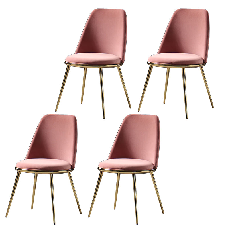 Glam Style Side Chair Parsons Indoor Dining Chair with Gold Legs