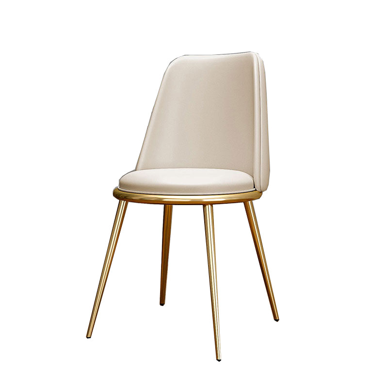 Glam Style Side Chair Parsons Indoor Dining Chair with Gold Legs