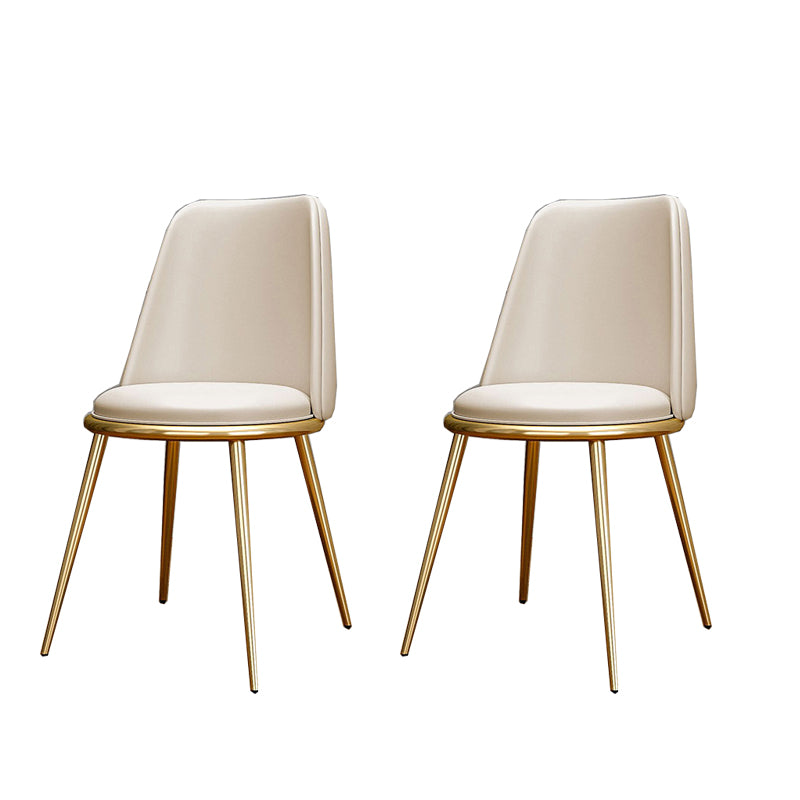 Glam Style Side Chair Parsons Indoor Dining Chair with Gold Legs