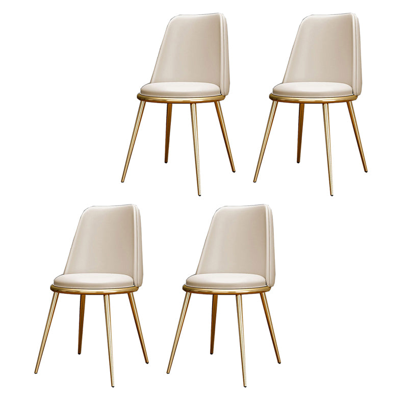 Glam Style Side Chair Parsons Indoor Dining Chair with Gold Legs