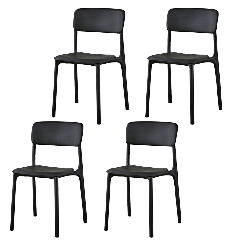 Plastic Modern Contemporary Kitchen Chair Armless Open Back Dining Room Chair