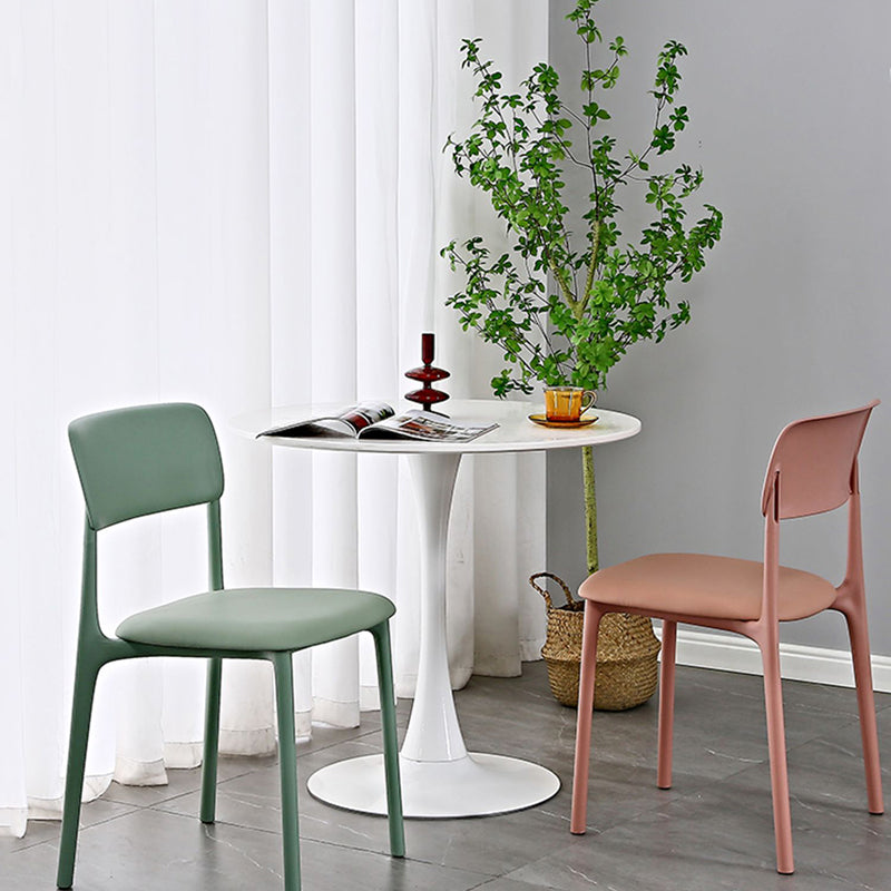 Plastic Modern Contemporary Kitchen Chair Armless Open Back Dining Room Chair