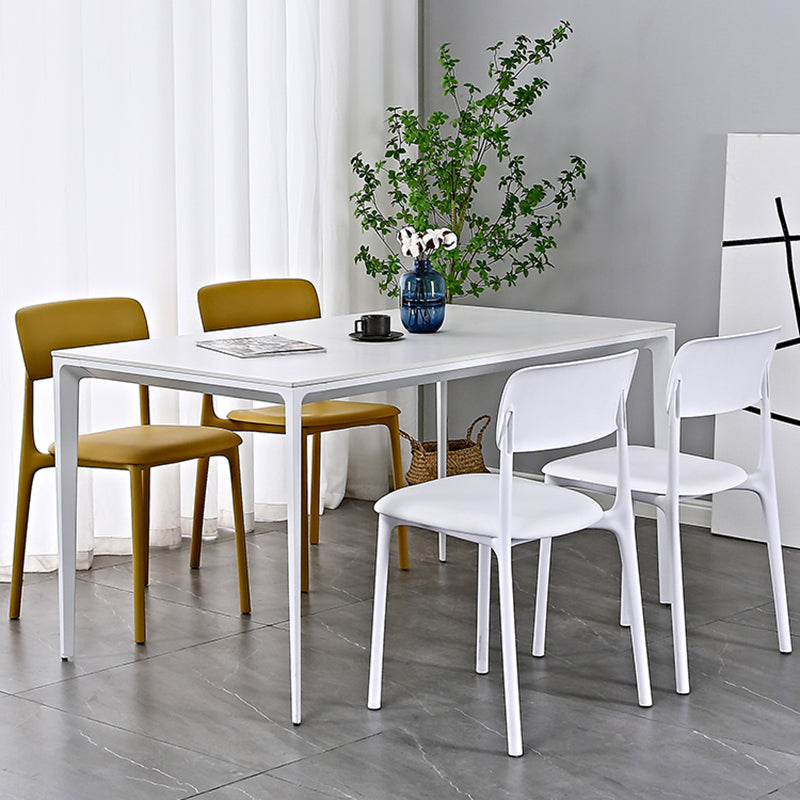 Plastic Modern Contemporary Kitchen Chair Armless Open Back Dining Room Chair