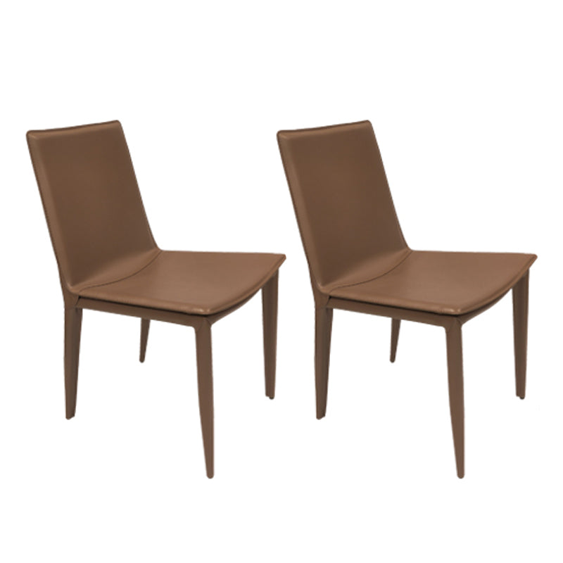 Glam Dining Room Side Chairs Leather Armless Dining Chairs for Home