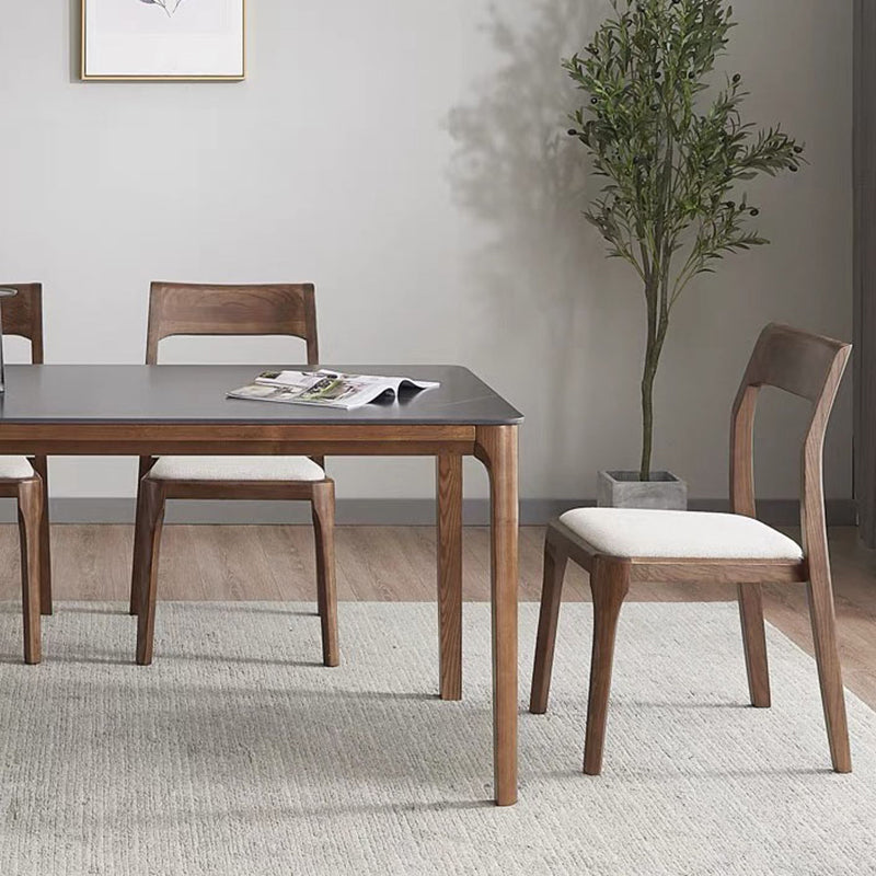 Armless Dining Chairs Modern Ash Wood Side Chairs for Dining Room