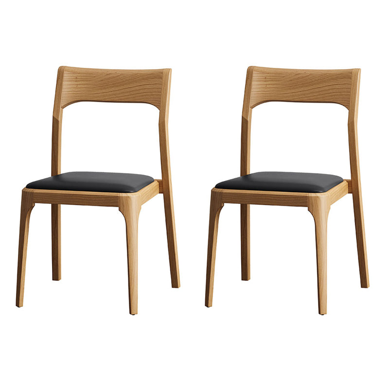 Armless Dining Chairs Modern Ash Wood Side Chairs for Dining Room