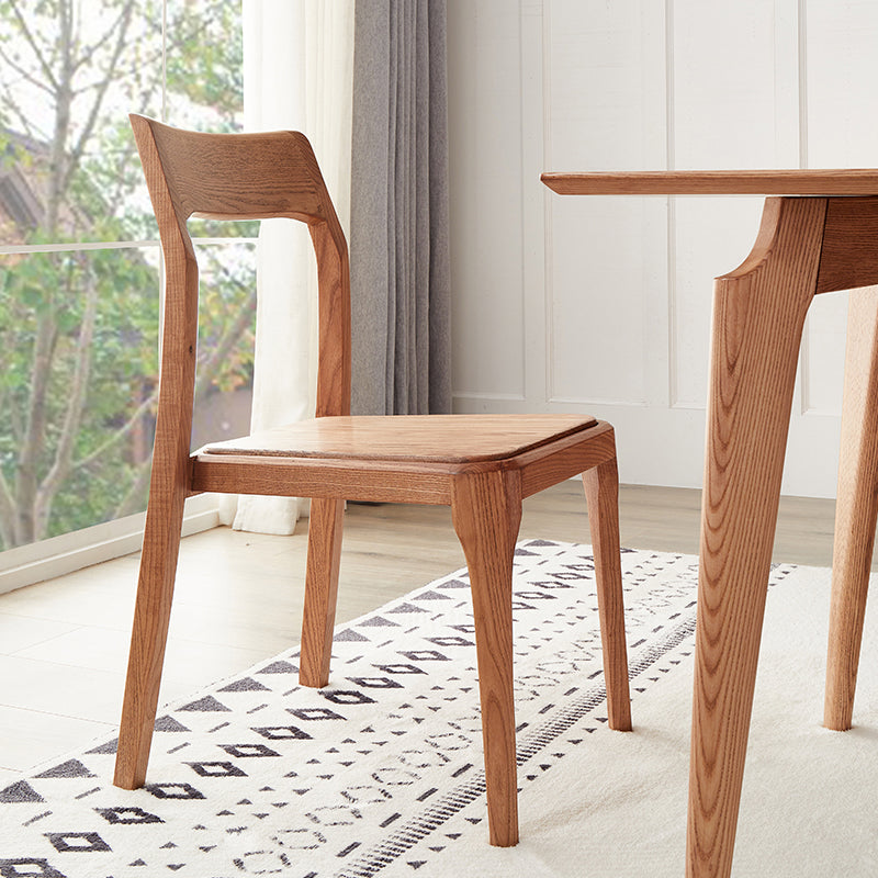 Armless Dining Chairs Modern Ash Wood Side Chairs for Dining Room