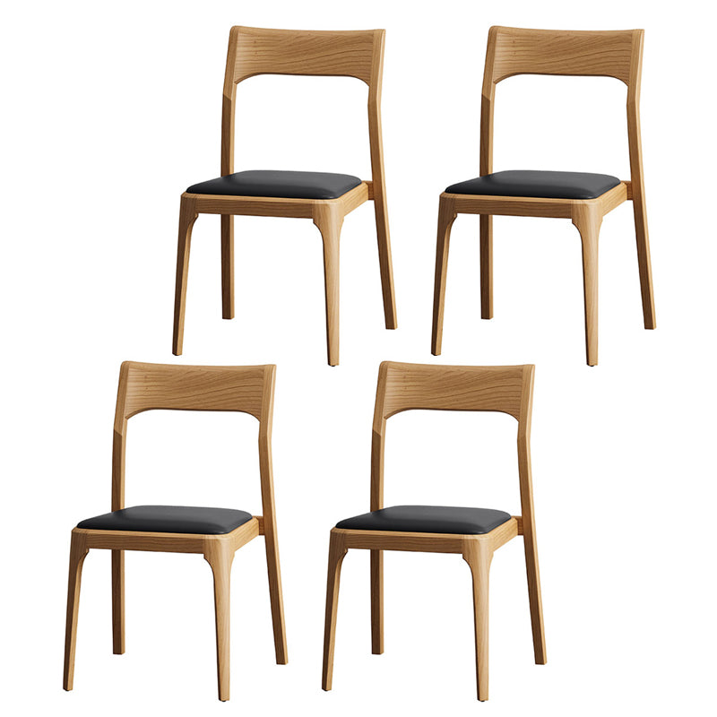 Armless Dining Chairs Modern Ash Wood Side Chairs for Dining Room