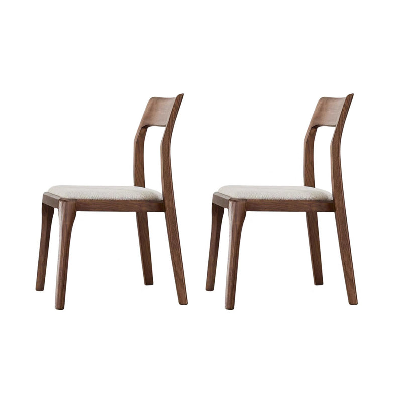 Armless Dining Chairs Modern Ash Wood Side Chairs for Dining Room