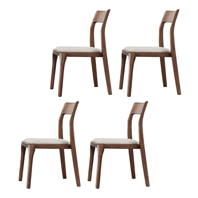 Armless Dining Chairs Modern Ash Wood Side Chairs for Dining Room