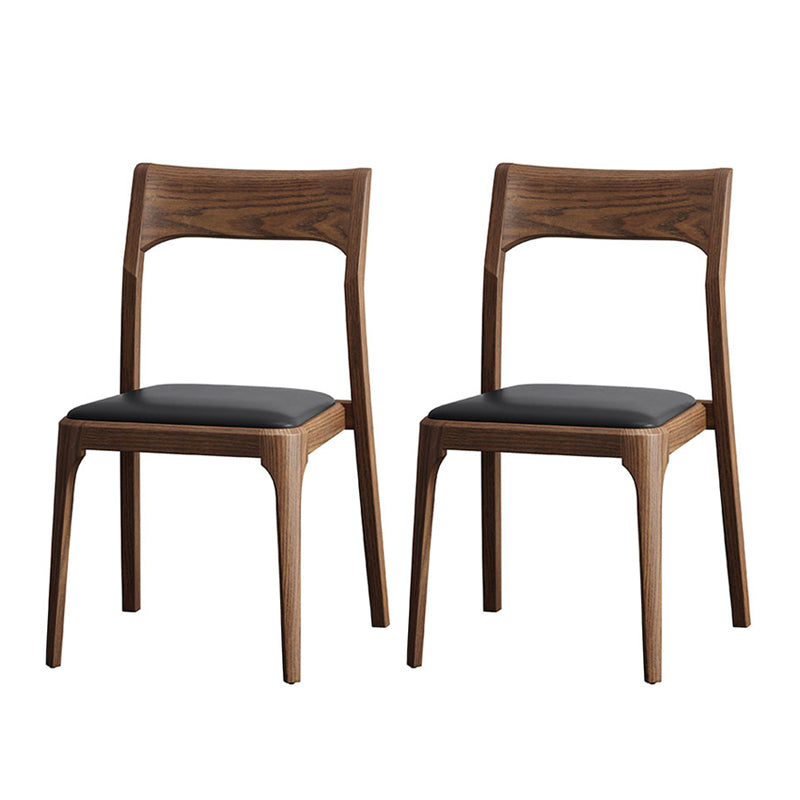Armless Dining Chairs Modern Ash Wood Side Chairs for Dining Room