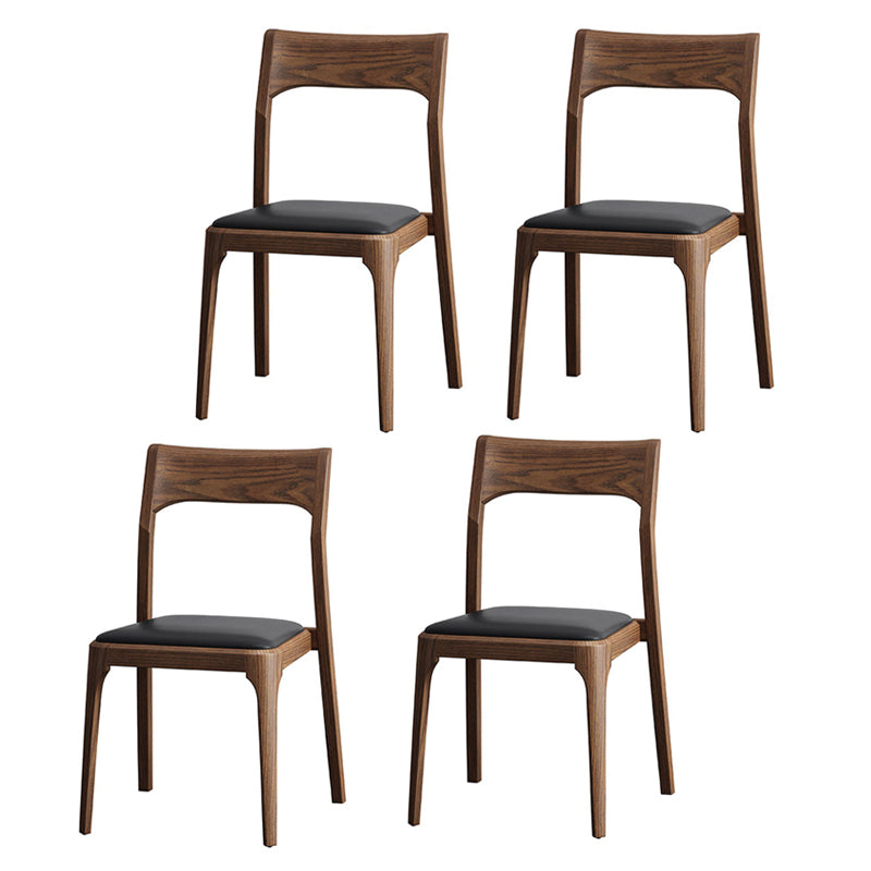 Armless Dining Chairs Modern Ash Wood Side Chairs for Dining Room