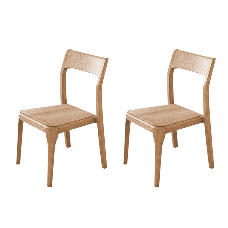 Armless Dining Chairs Modern Ash Wood Side Chairs for Dining Room