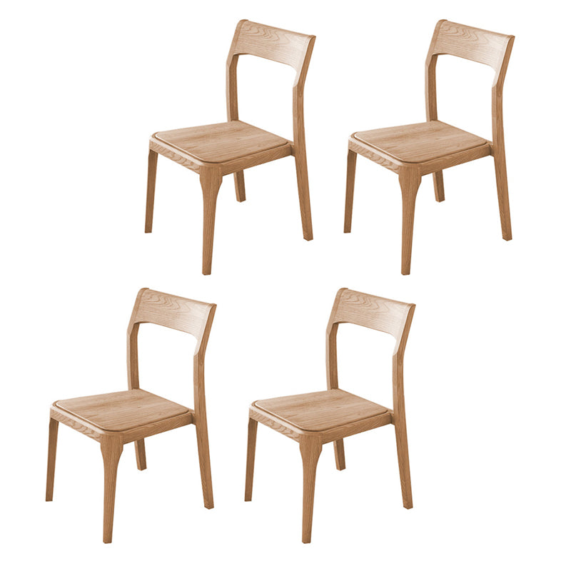 Armless Dining Chairs Modern Ash Wood Side Chairs for Dining Room