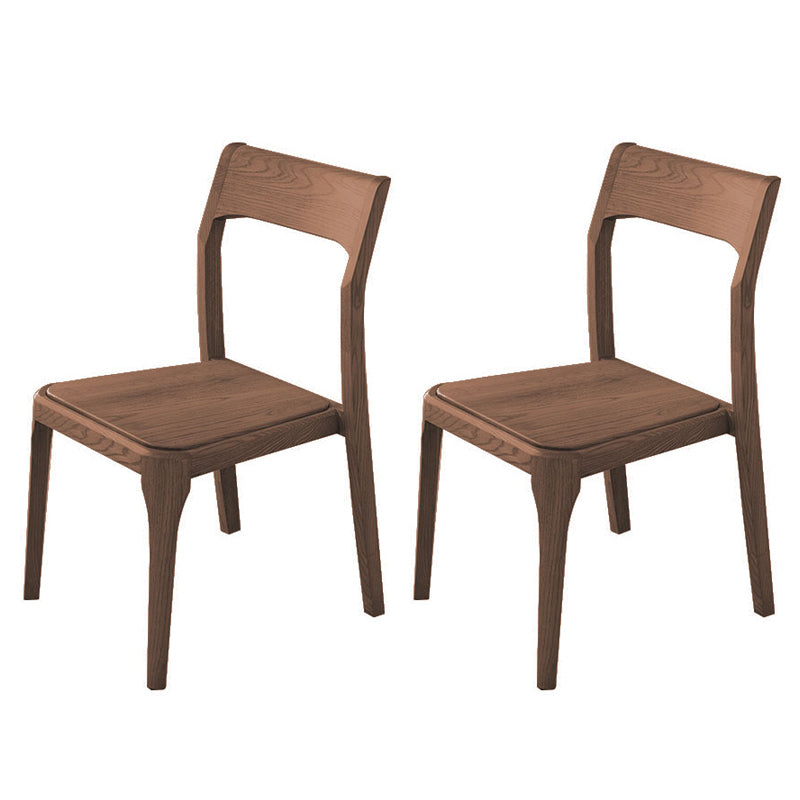 Armless Dining Chairs Modern Ash Wood Side Chairs for Dining Room