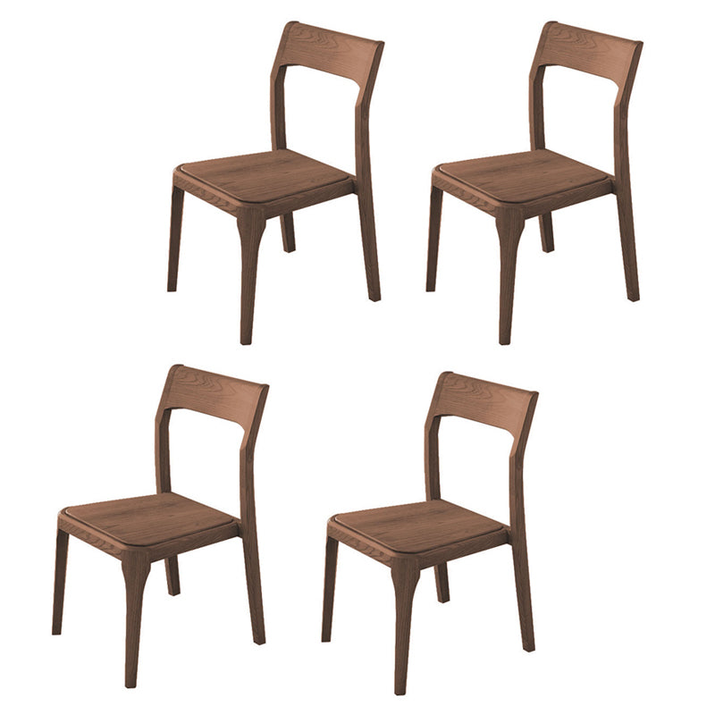 Armless Dining Chairs Modern Ash Wood Side Chairs for Dining Room