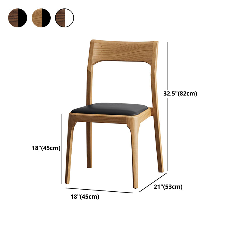 Armless Dining Chairs Modern Ash Wood Side Chairs for Dining Room
