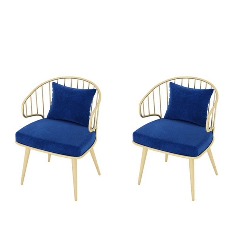 Metal Arm Chair Glam Style Windsor Back Dining Chair for Dining Room