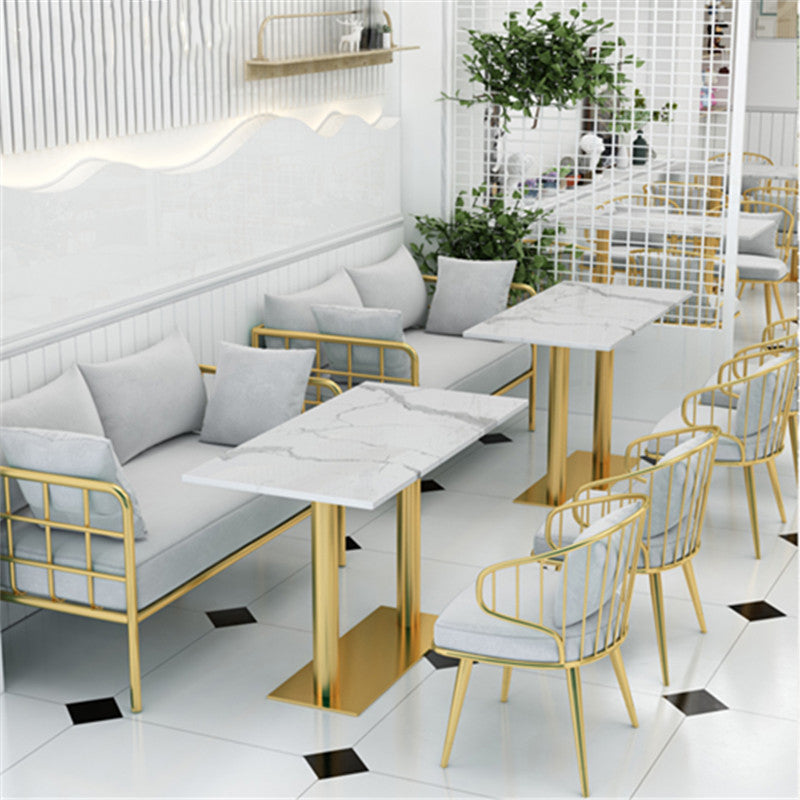 Metal Arm Chair Glam Style Windsor Back Dining Chair for Dining Room