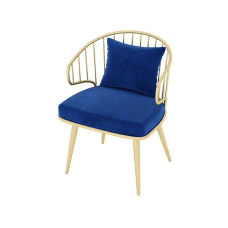 Metal Arm Chair Glam Style Windsor Back Dining Chair for Dining Room