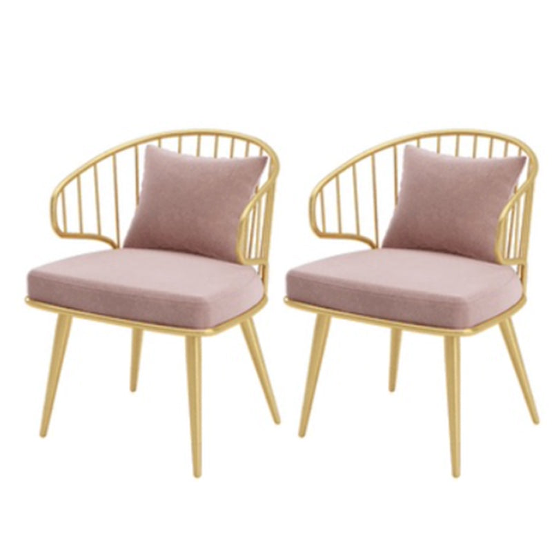 Metal Arm Chair Glam Style Windsor Back Dining Chair for Dining Room