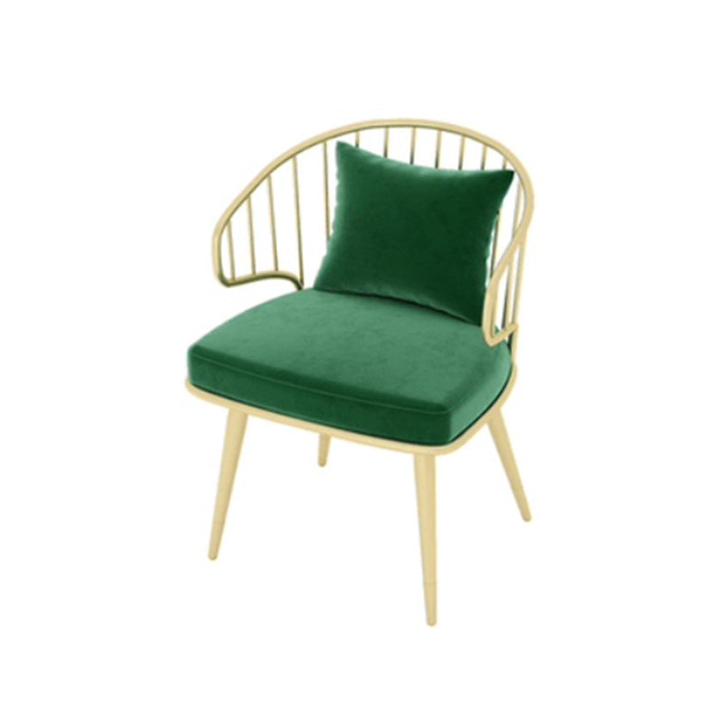 Metal Arm Chair Glam Style Windsor Back Dining Chair for Dining Room